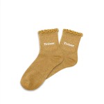 Glitter Socks for Girls with Scalloped Edge Orange  Trsor