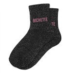 Bichette Glitter Socks - Black