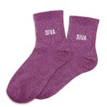 Pair of Purple Glitter Socks Diva