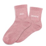 Pair of Mismatched Pink Glitter Socks Pretty Girl