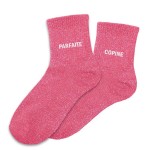 Pair of Mismatched Pink Glitter Socks Bestie Perfect