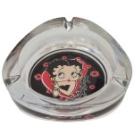 Black Glass Ashtray Betty Boop