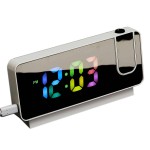 Gray Projector Alarm Clock with Multicolor Display