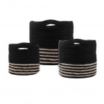 Set of 3 Cotton and Jute Baskets or Planters BANAO