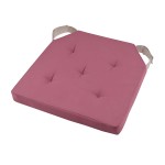 Reversible chair cushion 38 x 38 cm - Pink and linen