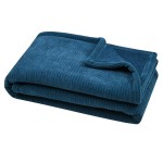 Clayton Corduroy Velvet Throw - Teal Blue