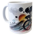 White Ceramic Mug Cycling