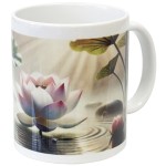 White ceramic mug purity of the lotus - CBKreation