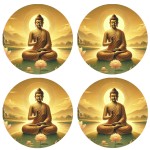 Set of 4 Buddha Serenity Coasters by Cbkreation