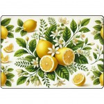 lemon tree in bloom Glass Cutting Board 28.5 x 20 cm