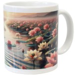 White ceramic mug abundance of the lotus - CBKreation