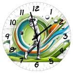 Golfer Glass Clock 29 cm by Cbkreation