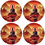 Set of 4 Buddha Coasters by Cbkreation