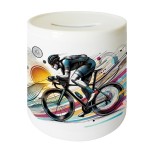 Ceramic Cyclist piggy bank