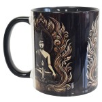 Black ceramic mug Buddha light - CBKreation