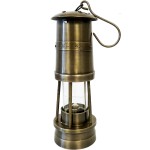 Decorative miner's lamp in aged brass 22 cm