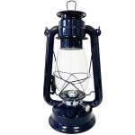 Navy Blue Storm Lantern in Metal 30 cm