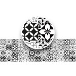 Adhesive Roll 45 x 150 cm - Black and White Cement Tiles