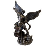 Statuette of Saint Mickal in bronze color 20 cm