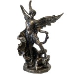 Figurine Saint Mickal in bronze color 53 cm