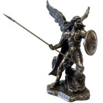 Statuette of Saint Raphael in bronze color