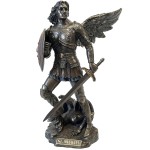 Statuette of Saint Mickal in bronze color