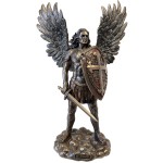 Statuette of Saint Mickal in bronze color 36 cm