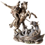 Statuette Saint Georges in bronze color 21 cm