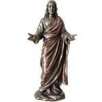 Statuette of Merciful Christ in bronze color 23 cm