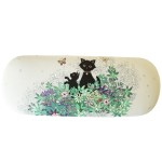 Rigid Glasses Case Kittens and Butterfly