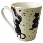 Porcelain cup Musician cats by Kiub