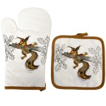 Cotton glove and pot holder - Squirrel