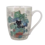 Porcelain Cup with Kitten and Monstera Plant - 340 ml