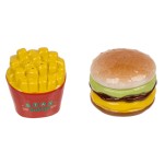 Salt and Pepper Shakers  Burger and Fries in Ceramic