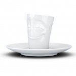 Espresso Cup and Saucer in Porcelain Tassen - Happy