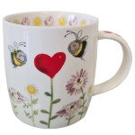 Bees and Heart Mug by Alex Clark