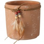 Terracotta Feather Flower Pot