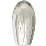 White glass jellyfish paperweight 16 cm