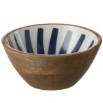 Mango Wood Decorated Bowl 17 cm