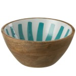 Mango Wood Decorated Bowl 17 cm