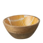 Mango Wood Decorated Bowl 17 cm