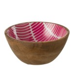 Mango Wood Decorated Bowl 17 cm