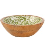 Mango Wood Decorated Bowl 19 cm