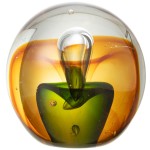 Amber and Green Glass Paperweight