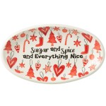 Oval Ceramic Serving Platter Sugar and Spice and Everything Nice