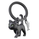 Keychain Black Cat with Phosphorescent Eyes