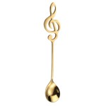 G clef shaped spoon in gold stainless steel