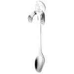 Dog-shaped spoon in silver stainless steel