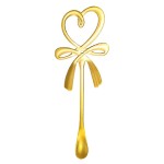 Heart-shaped stirring spoon in gold stainless steel