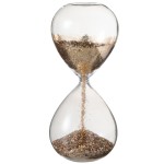 Hourglass in glass and gold sequins